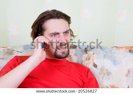 evil man with phone