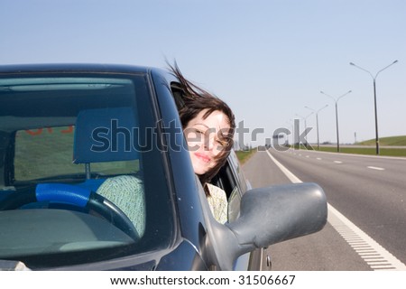 woman drive car