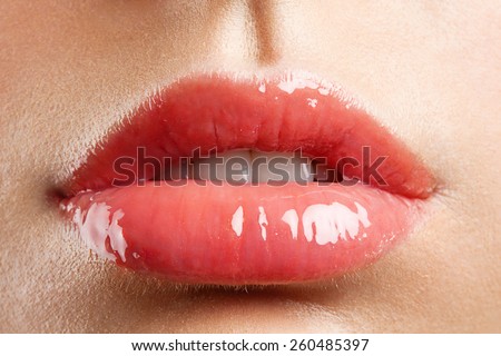 Perfect natural shiny lips