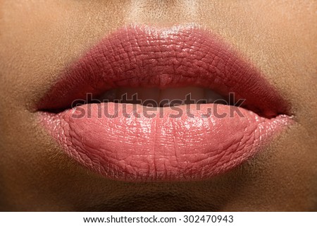 Perfect natural lips of black woman