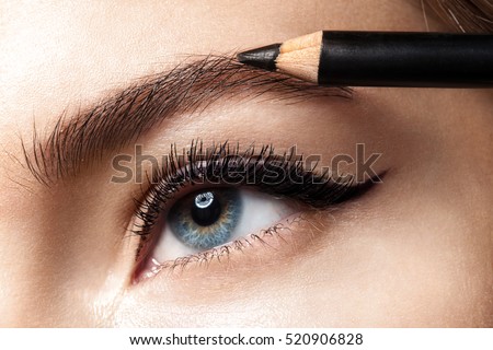 Makeup eyebrow pencil. Close-up photo.