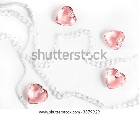 crystal necklaces with pink crystal hearts