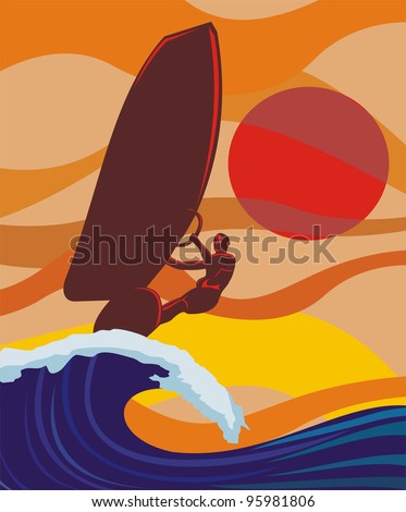 on the wave - windsurfing