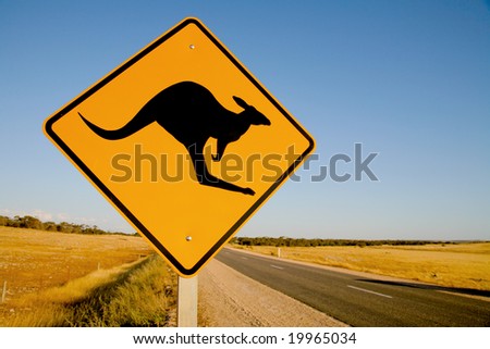 Kangaroo warning sign Australia