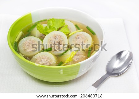Clear Soup With Cucumber And Pork