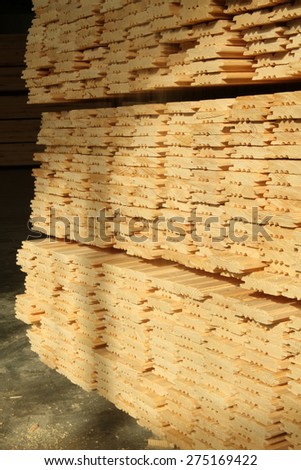 Timber on construction site