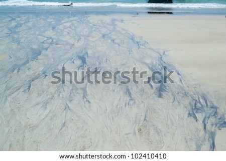 waste water leak on beach
