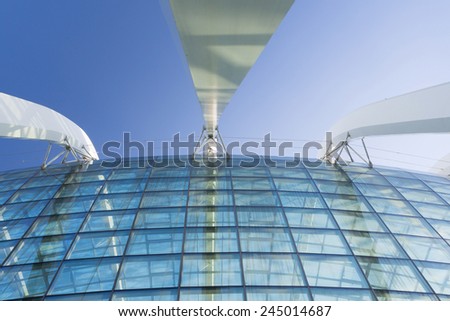 SINGAPORE-JAN 14 : architecture of Cloud Forest Dome at Gardens by the Bay on JAN 14, 2015 in Singapore. Spanning 101 hectares of reclaimed land in central Singapore, adjacent to Marina Reservoir.