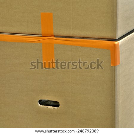 Storage boxes with industrial products inside.