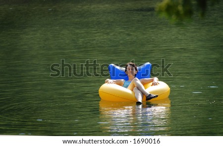 woman  floating on water