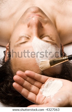 man relaxing with a nice facial lotion