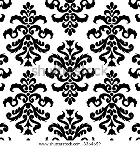 Fancy Wallpaper on Fancy Ornament Wallpaper Vol  Black 01 Stock Vector 3364659