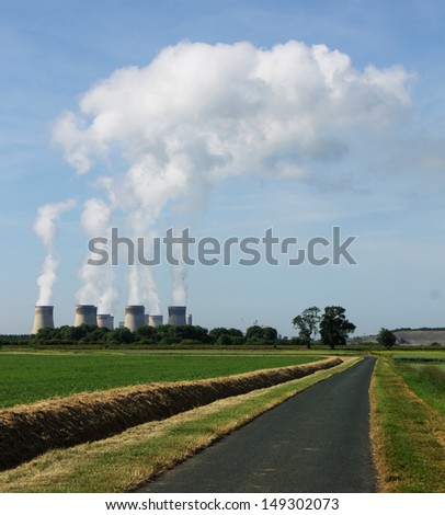 Drax power station, East Yorkshire England, which uses bio-mass fuel to produce electricity