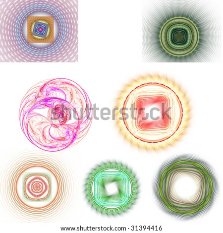 Set of beautiful magic circles and cubes