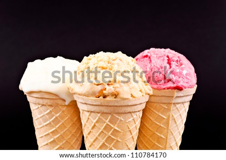 Melted ice cream on black background