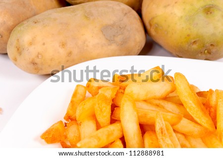 French fries and raw potato