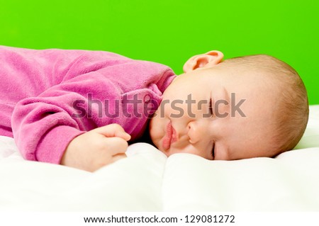 Baby girl having sweet dreams