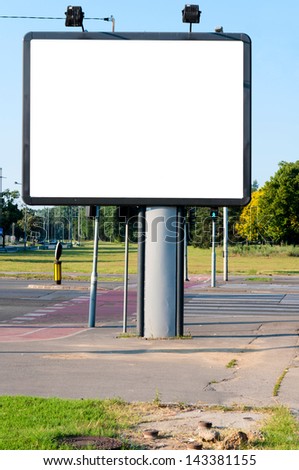 Big blank billboard on the street