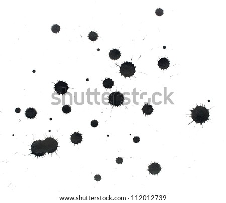 black blots of watercolor paint (ink)