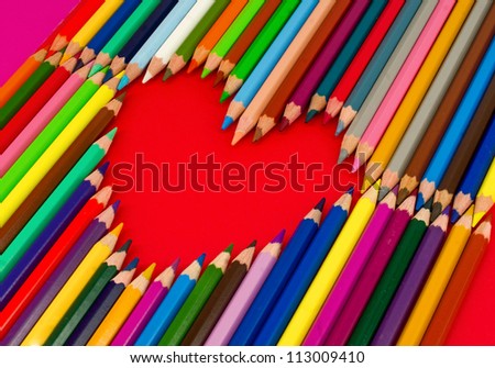 heart, color pencils