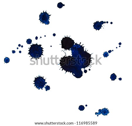 Blue blots. Watwercolor