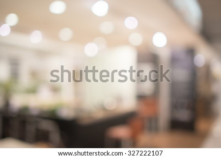 Abstract defocused blurred background blur image of kitchen dining room