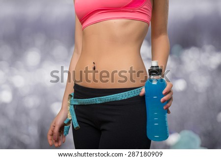 Young woman belly close up