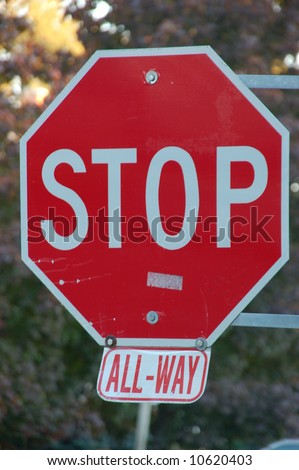All-way (4 way) stop sign.  Canada.