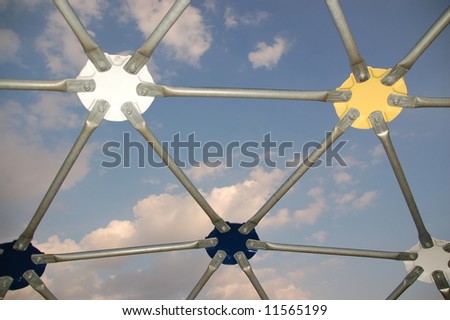 Geodesic dome and sky