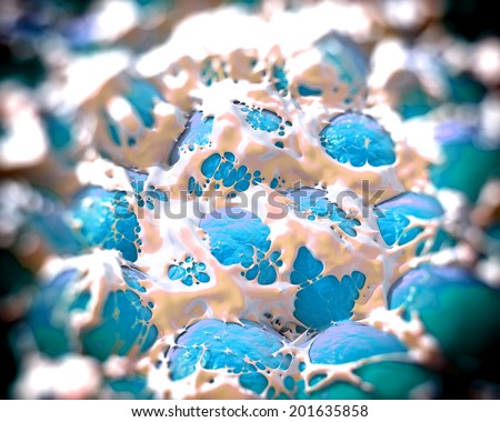 Fat cells or adipose tissue showing fat