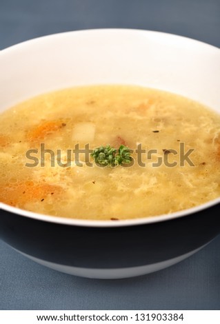 potato soup on a white background