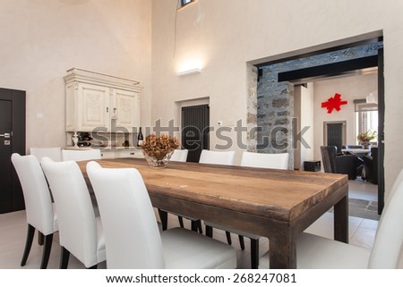 dining room in an modern villa