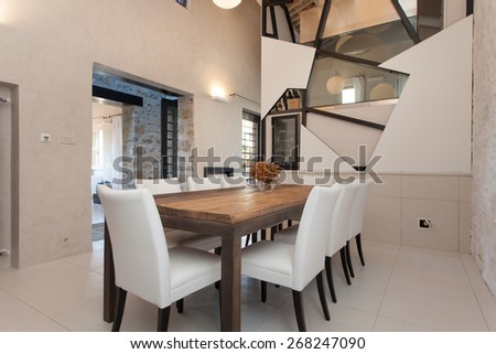 dining room in an modern villa