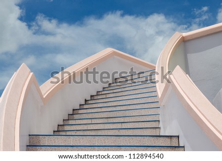 stair to blue sky
