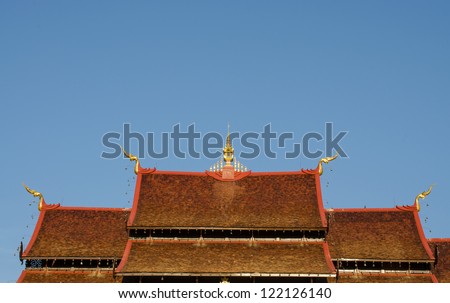 Ancient architecture in the Northern Thai style , Royal Pavilion (Ho Kum Luang) at Royal Flora Expo, Chiang Mai, Thailand