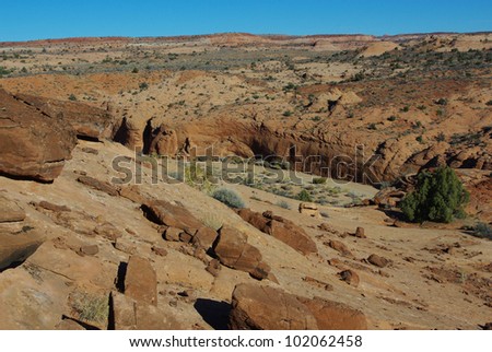 Beautiful red rocks near Peek-a-boo slot canyon, Utah