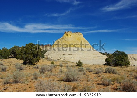 Bicoloured rock hill near Spencer Flat Road, Grand Stair Escalante National Monument, Utah