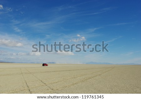 Alone in the Black Rock Desert Playa, Nevada