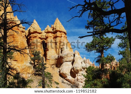 Particular rock towers, Bryce Canyon, Utah