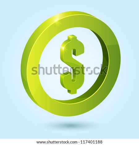 Blue Dollar Icon