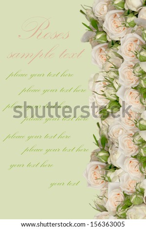 Wedding background with roses