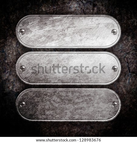 steel metal plaques on wall
