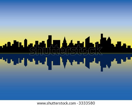 new york skyline silhouette vector. stock vector : A silhouette