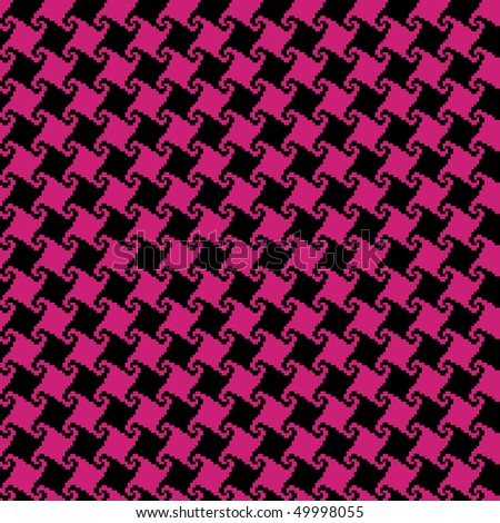 Spiral houndstooth pattern in magenta and black.