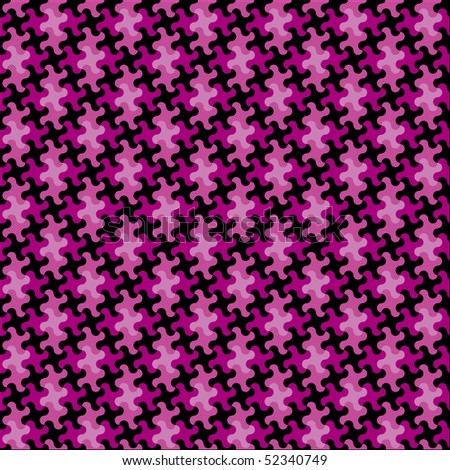 Trendy puzzle pattern in magenta, black and pink repeats seamlessly.