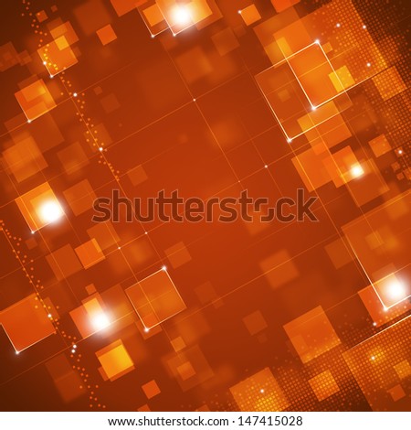 Abstract Business Red Square Dots and Lights Technology Background