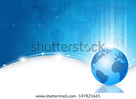 abstract digital business world technology blue background