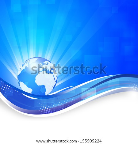 abstract global business technology blue art background