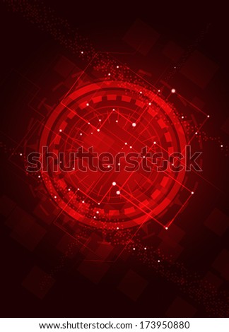 abstract digital technology business concept red background