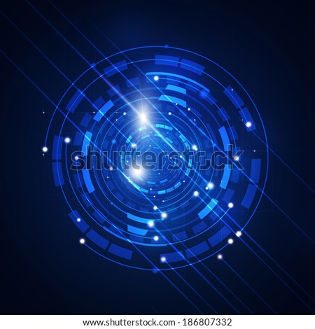 blue abstract circle business concept technology background